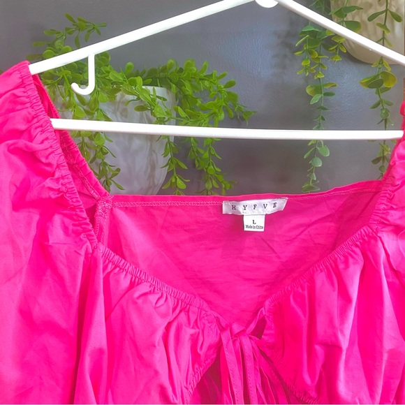 HYFVE Pink Long Sleeve Cropped Blouse - Picture 5 of 5